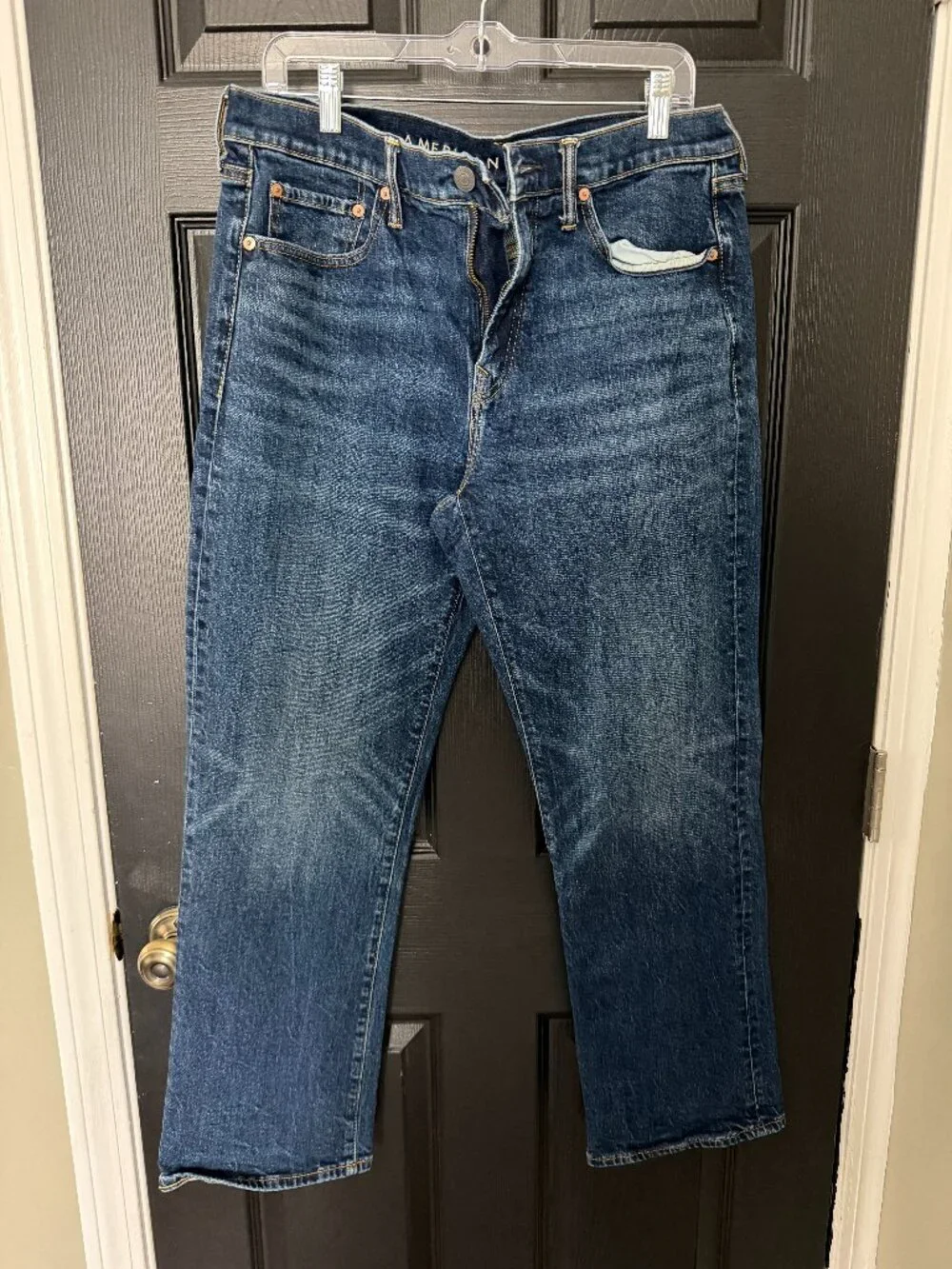 American Eagle Mens' Flex Jeans Dark Blue Wash 34x30
